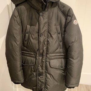 NWT Moncler Enfant Khaki Green Teen Boys Winter Coat Jacket Sz 12 #302374